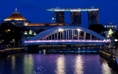 新加坡金沙酒店埃尔金桥夜景图片