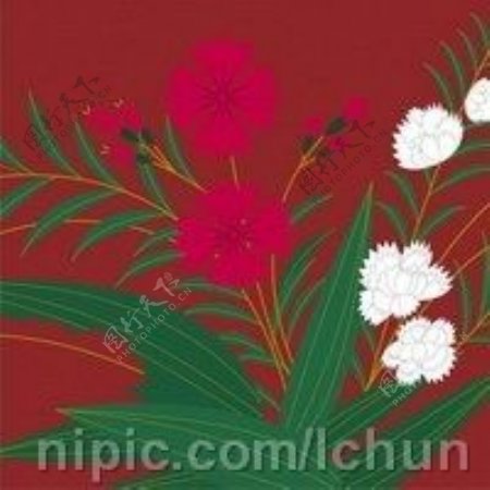 日本传统图案矢量素材56花卉植物图片