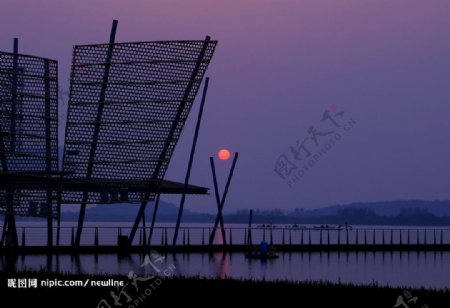蠡湖的日落图片