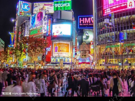 日本繁华夜景图片