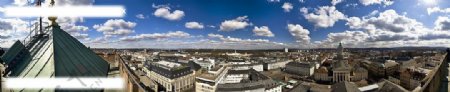 城市建筑俯视全城屋顶全景360图片