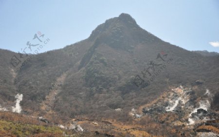 大涌谷火山口图片