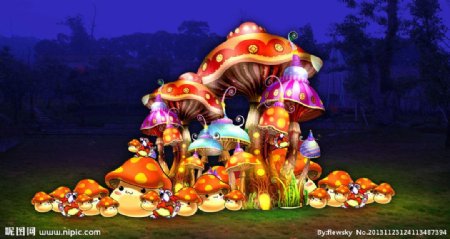 彩灯蘑菇图片