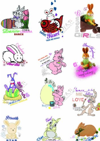 卡通兔子矢量图图片