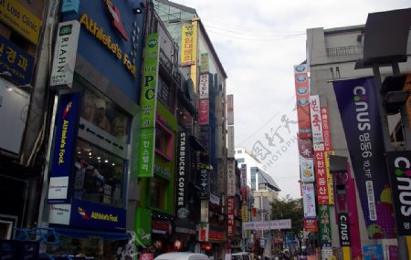 韓國首爾明洞街街景图片