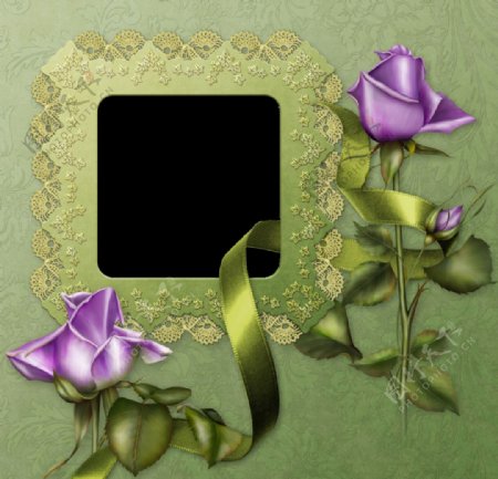 花朵相框背景设计图片