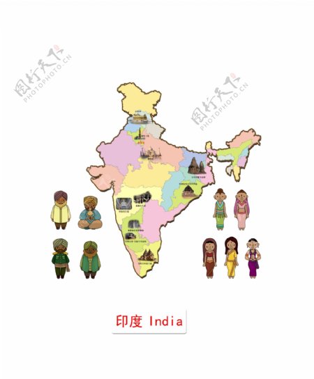 印度地形图景点民族图片
