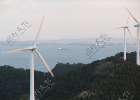 长岛的风力发电图片