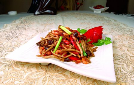 茶树菇炒河虾图片