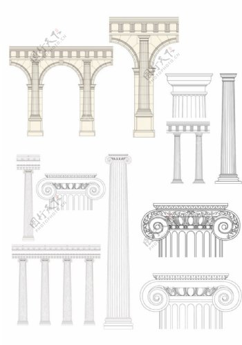 欧式罗马柱素材图片