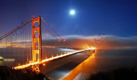 建筑桥梁夜景图片