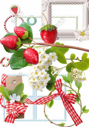 草莓装饰物分层图图片