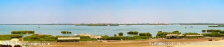 宁夏沙湖全景图片