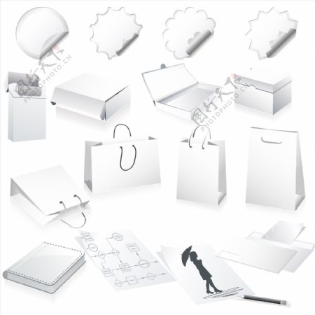 白色盒子矢量素材图片