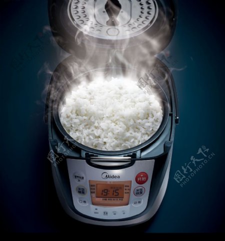 美的电饭煲米饭图片