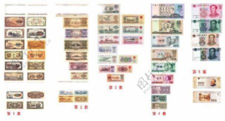 我国发行的5套人民币全套纸币票样图片