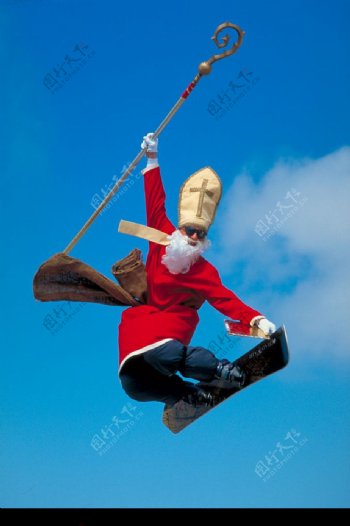 飞舞的圣诞老人图片
