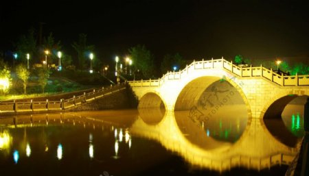 营山南北河夜景图片
