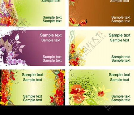12款精美花朵主题卡片模板矢量素材图片