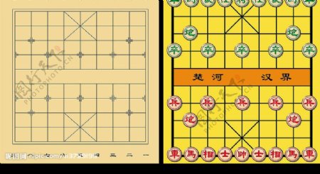 自己制作的矢量象棋棋盘教学用挂盘图片