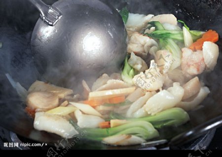 虾肉白菜大杂汇图片