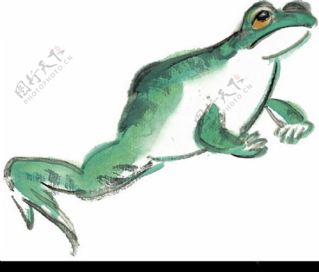 水墨风格的青蛙图片