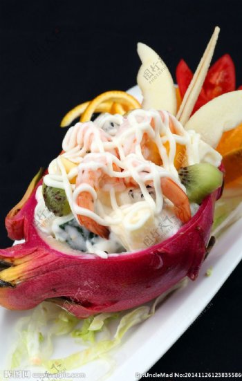 火龙果大虾沙律图片