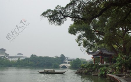 桂林榕湖黄庭坚系舟处图片