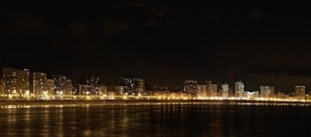 高清宽幅海滨城市夜景图片