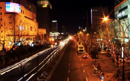 杭州延安路夜景图片
