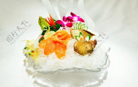 冻鹅肝拼三文鱼图片