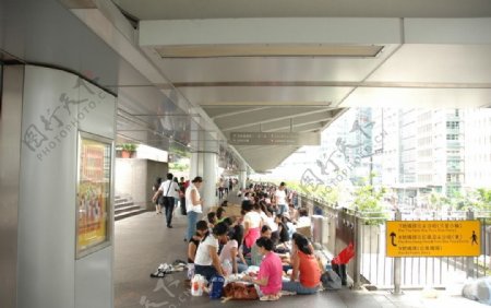 香港中环天桥街景图片