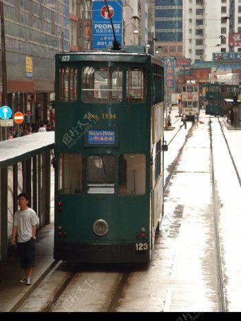 香港百年老电车图片
