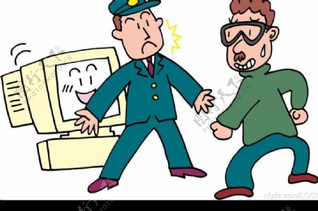 电脑黑客与网络警察图片