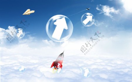 火箭云海图片