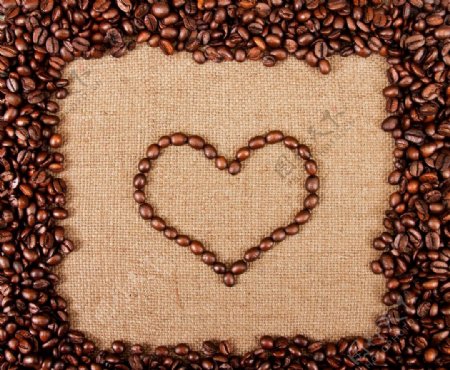 爱心咖啡豆图片