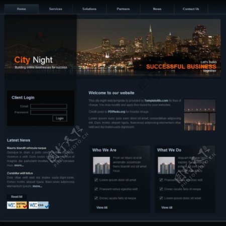 城市夜晚网站模版图片