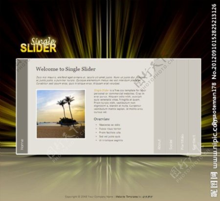 单人滑球CSS网页模板图片