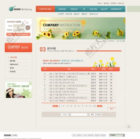 网页设计韩国模版淡雅图片
