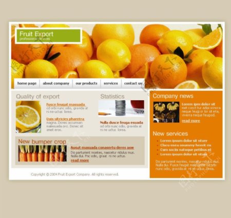 欧美水果网页模版图片