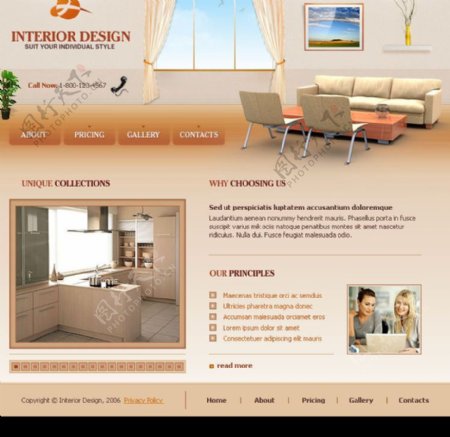 欧美室内设计公司FLASH网页模板图片