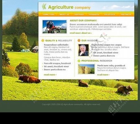 牧场草地公司网页8psd1个整站动画图片