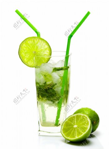 清爽饮料绿柠檬水图片