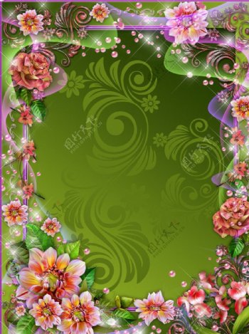 花卉框架模板图片