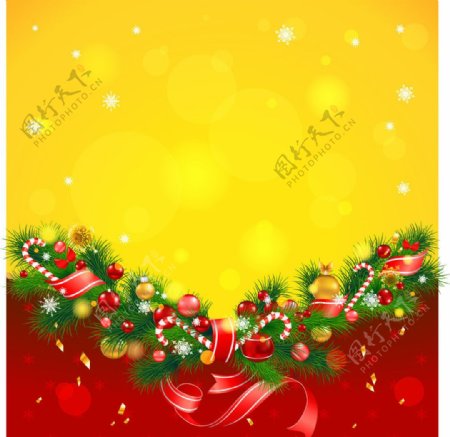 松枝圣诞背景贺卡图片
