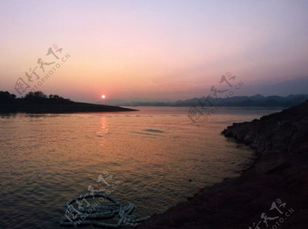 千岛湖落日图片