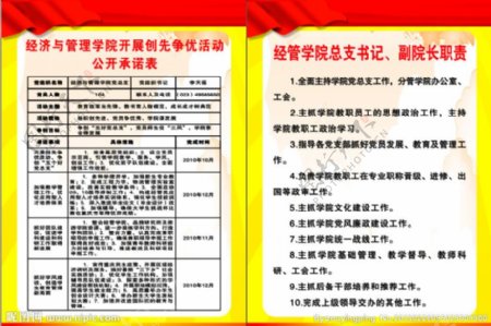 大学学院承诺表职责制度图片