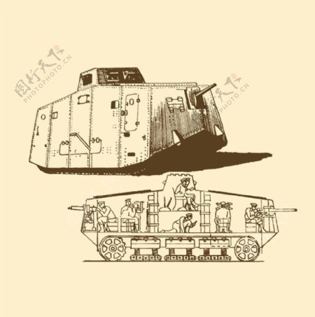 德国a7v型坦克图片