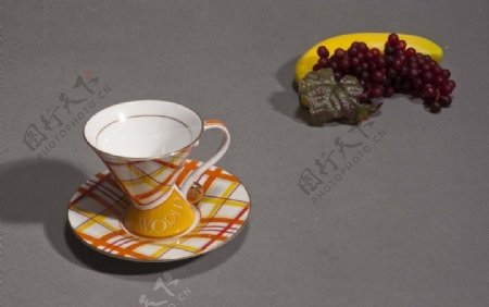 欧式陶瓷花格咖啡杯图片