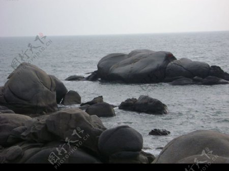 大海奇异的石头石头图片